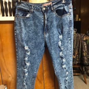Judy Blue 1XL Jeans Distressed Skinny leg